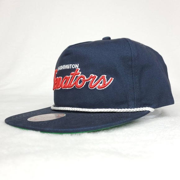 Washington Senators Mitchell & Ness MLB Slouch Snapback Hat Cap 3D Logo Navy NWT - Picture 7 of 8